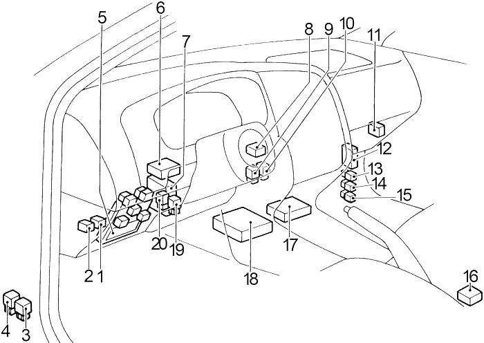 Infiniti G20 (1998-2002) - zekering schema