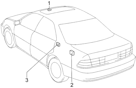 Lexus ES 300 (XV20) (1996-2001) - schema van de zekeringen