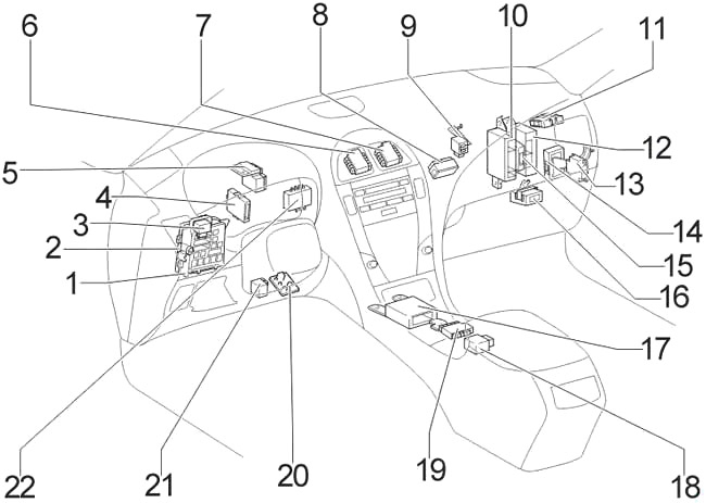 Lexus ES 350 (XV40) (2006-2012) - schema van zekeringen