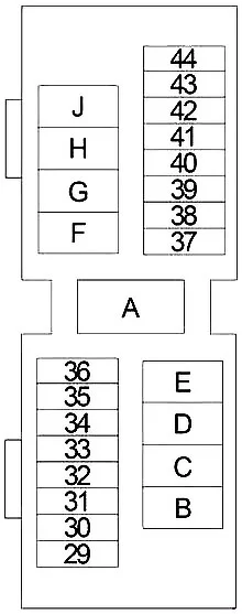 Nissan Altima - schema van de zekeringkast - zekeringkast van de motorruimte