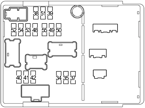 Nissan Note - zekeringkast diagram - motorcompartiment