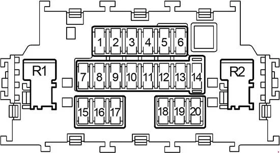 Nissan Note - zekeringdiagram - zekeringkast van het interieur