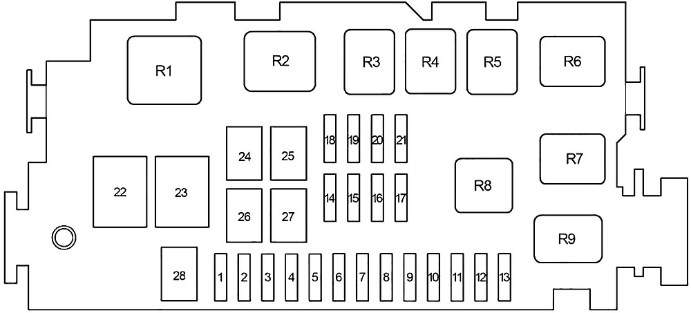 Toyota Tacoma (2001-2004) - zekeringen schema
